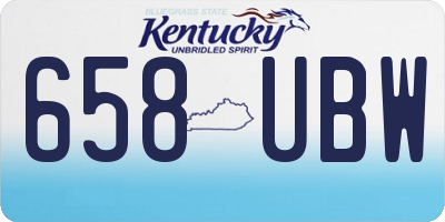 KY license plate 658UBW