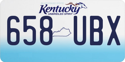 KY license plate 658UBX
