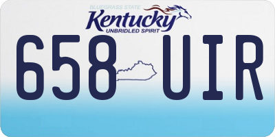 KY license plate 658UIR
