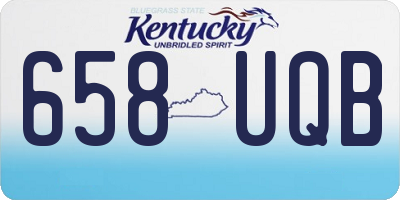 KY license plate 658UQB