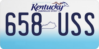 KY license plate 658USS