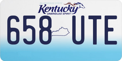 KY license plate 658UTE