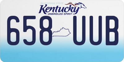 KY license plate 658UUB