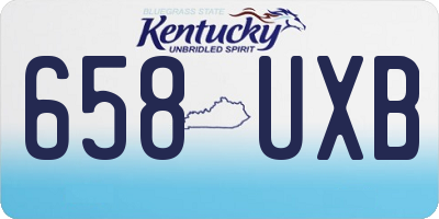 KY license plate 658UXB
