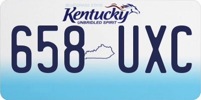 KY license plate 658UXC