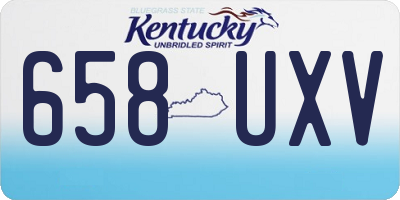 KY license plate 658UXV
