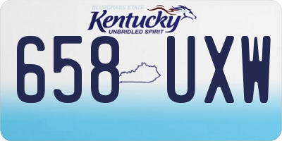 KY license plate 658UXW