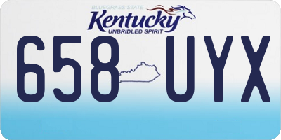 KY license plate 658UYX