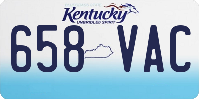KY license plate 658VAC