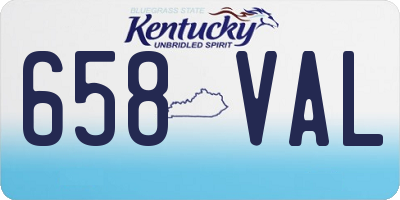 KY license plate 658VAL