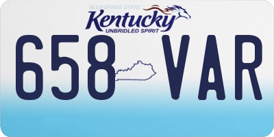 KY license plate 658VAR