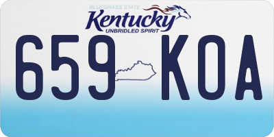 KY license plate 659KOA
