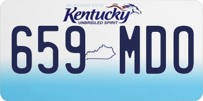 KY license plate 659MDO