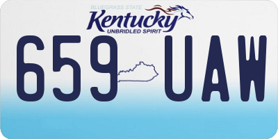 KY license plate 659UAW
