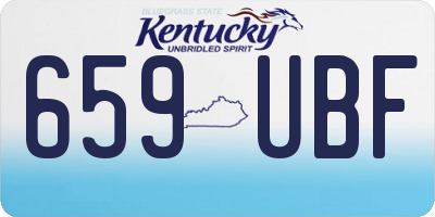 KY license plate 659UBF