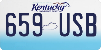 KY license plate 659USB