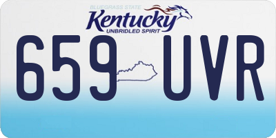 KY license plate 659UVR
