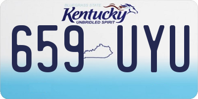 KY license plate 659UYU