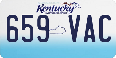 KY license plate 659VAC