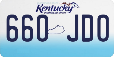 KY license plate 660JDO