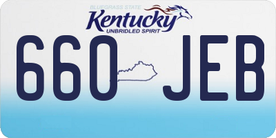 KY license plate 660JEB