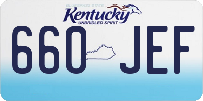 KY license plate 660JEF