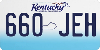 KY license plate 660JEH