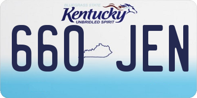 KY license plate 660JEN