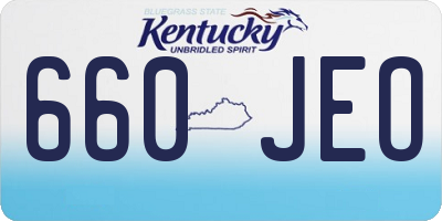 KY license plate 660JEO