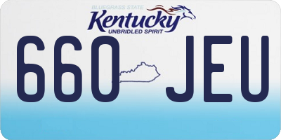 KY license plate 660JEU