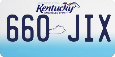 KY license plate 660JIX