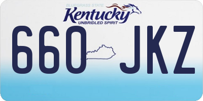 KY license plate 660JKZ
