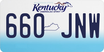 KY license plate 660JNW