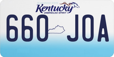 KY license plate 660JOA