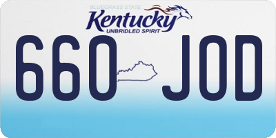 KY license plate 660JOD