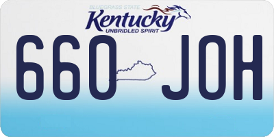 KY license plate 660JOH