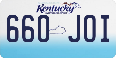 KY license plate 660JOI