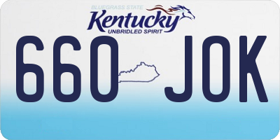 KY license plate 660JOK