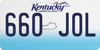 KY license plate 660JOL