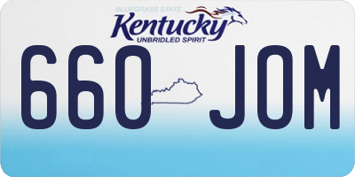 KY license plate 660JOM