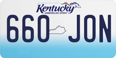 KY license plate 660JON