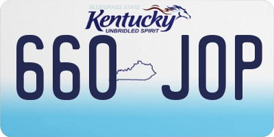 KY license plate 660JOP
