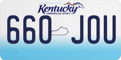 KY license plate 660JOU