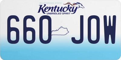 KY license plate 660JOW