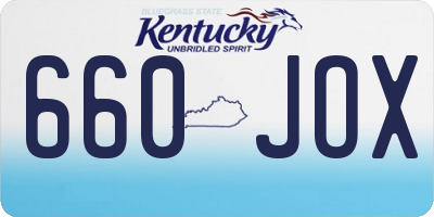 KY license plate 660JOX