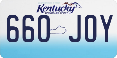 KY license plate 660JOY