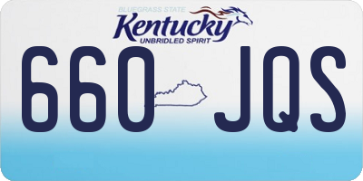 KY license plate 660JQS