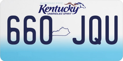 KY license plate 660JQU
