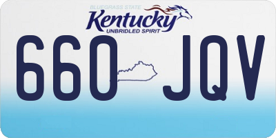 KY license plate 660JQV