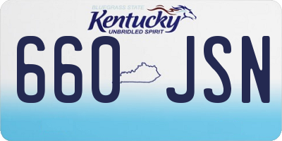 KY license plate 660JSN